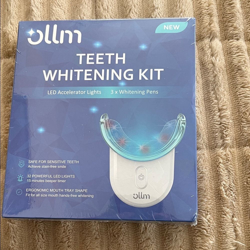 Teeth Whitening Kit with LED Lights - White